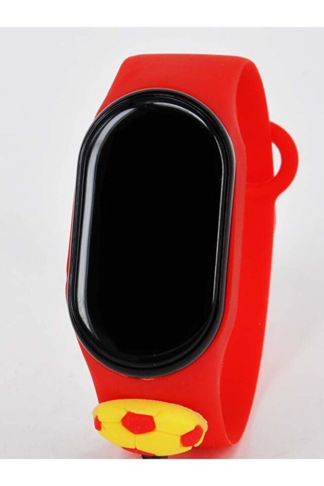 Sarı Kırmızı Top Figürlü İsimli Bileklikli Dokunmatik Led Çocuk Kol Saati