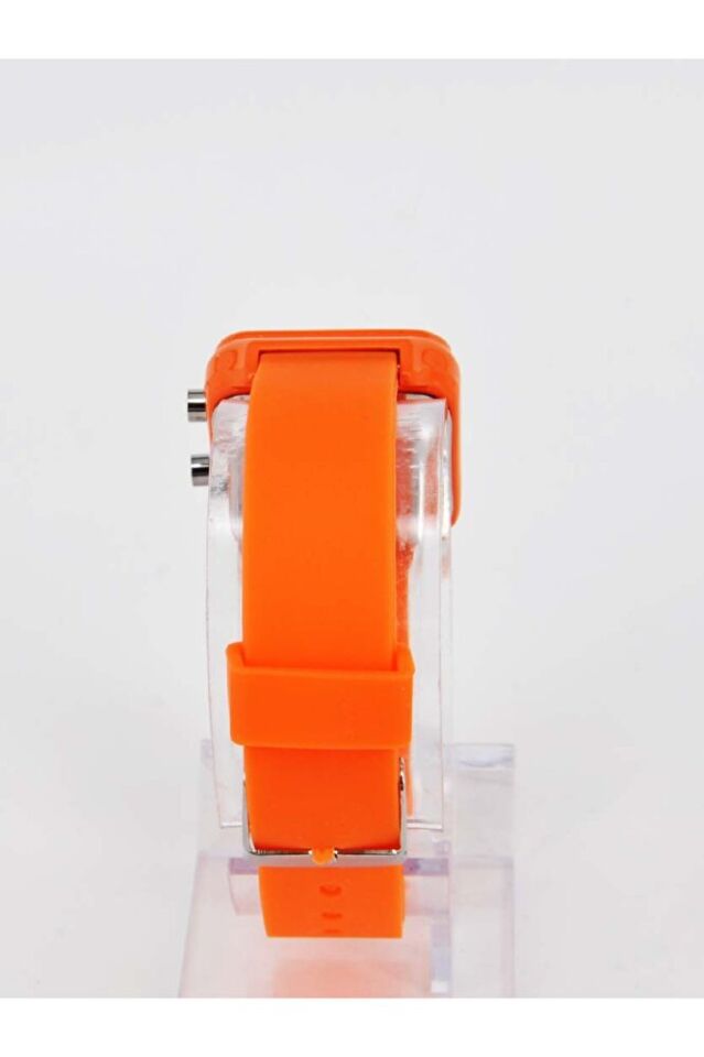 Çocuk LED Dijital Saat ve İsimli Bileklik Seti Turuncu Silikon Kordon Erkek Kız Çocuk Saat Hediye