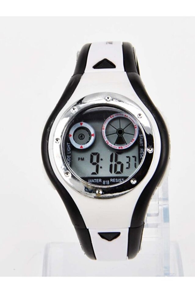 Çocuk Dijital Analog Kol Saati Siyah Beyaz Silikon İsimli Bileklik Erkek Kız Çocuk Saat Seti