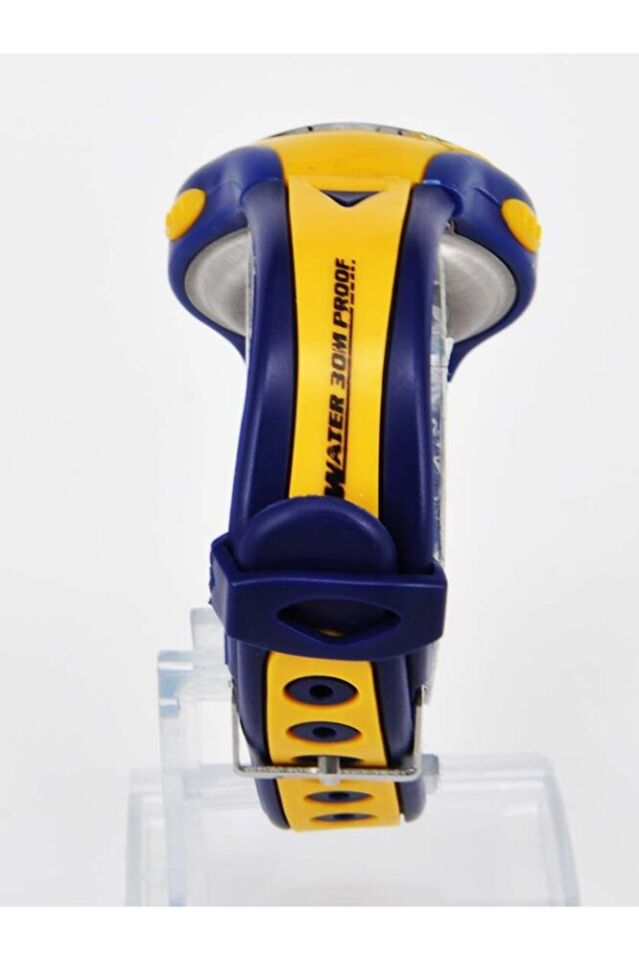 Çocuk Dijital Analog Kol Saati Sarı Lacivert Silikon İsimli Bileklik Kız Erkek Çocuk Saat Seti