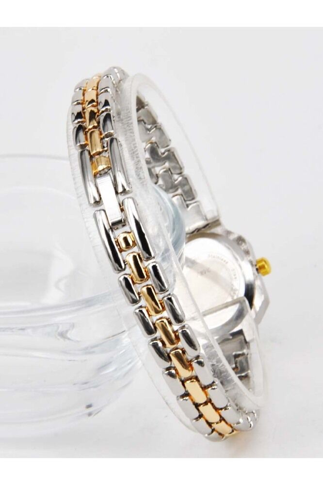 Gümüş Altın Renk Kordonlu Açık Mavi Kadran Genç Kız Kadın Kol Saati SU-1323