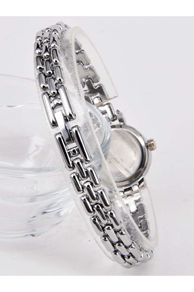 Gümüş Renk Kordon Pembe Kadran Genç Kız Kadın Şık Zarif Analog Kol Saati