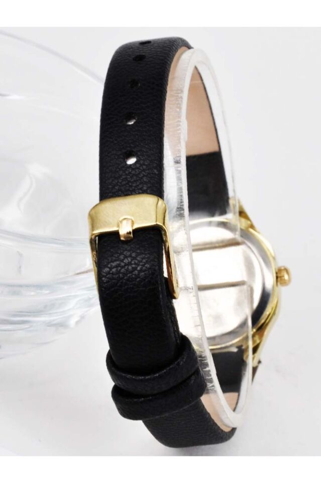 Altın Renk Minimal Kasa Deri Kordon Genç Kız Şık Zarif Analog Günlük Klasik Saat Modeli