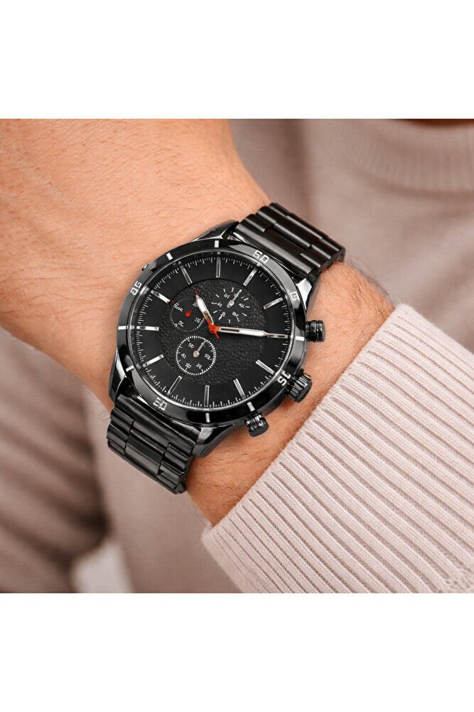 Yetişkin Spor Analog Siyah Renk Şık Sade Tasarım Hediyelik Erkek Kol Saati