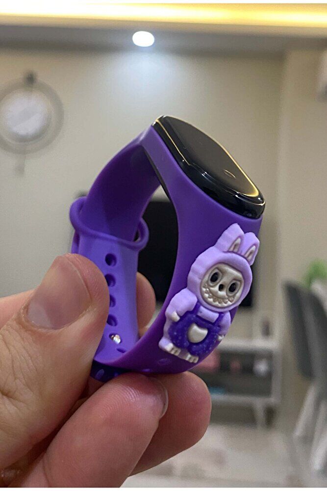 Labubu Figürlü Çocuk Led Saat Mor Renk Şık Spor Dokunmatik (Akıllı Saat Değildir)