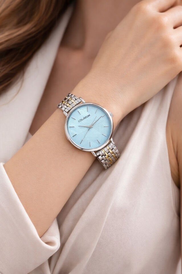 Gümüş Altın Renk Mavi Renk Kadran Yeni Sezon Kadın Şık Klasik Zarif Kol Saati