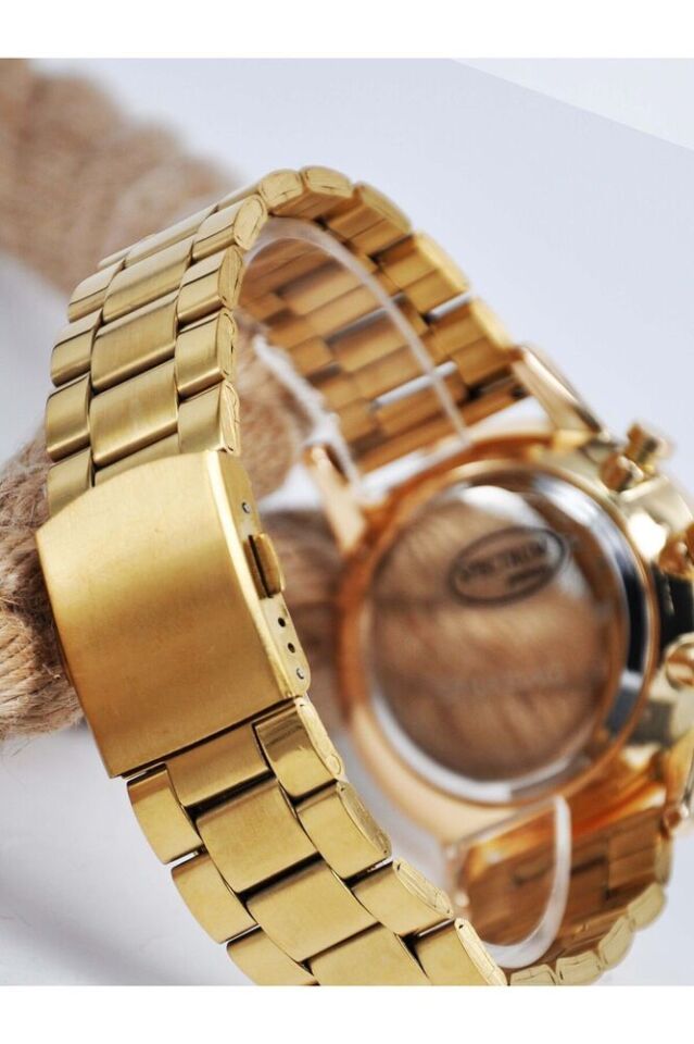 Roma Rakamlı Klasik Yetişkin Erkek Kol Saati Altın Renk Mavi Kadran Şık Sade Analog