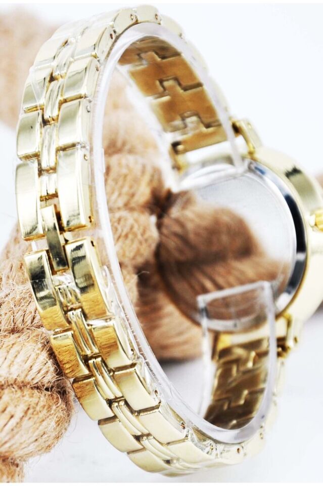 Altın Renk Roma Rakamlı Şık Sade Zarif Analog Genç Kız Kadın Kol Saati