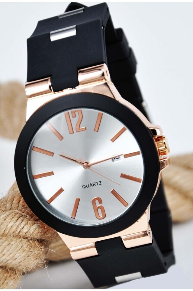 Bakır Renk Kasa Klasik Yetişkin Analog Takvimli Quartz Analog Şık Modern Erkek Kol Saati