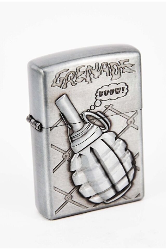 Gümüş Renk Benzinli Çakmak Şık Sade Tasarım SCA-002