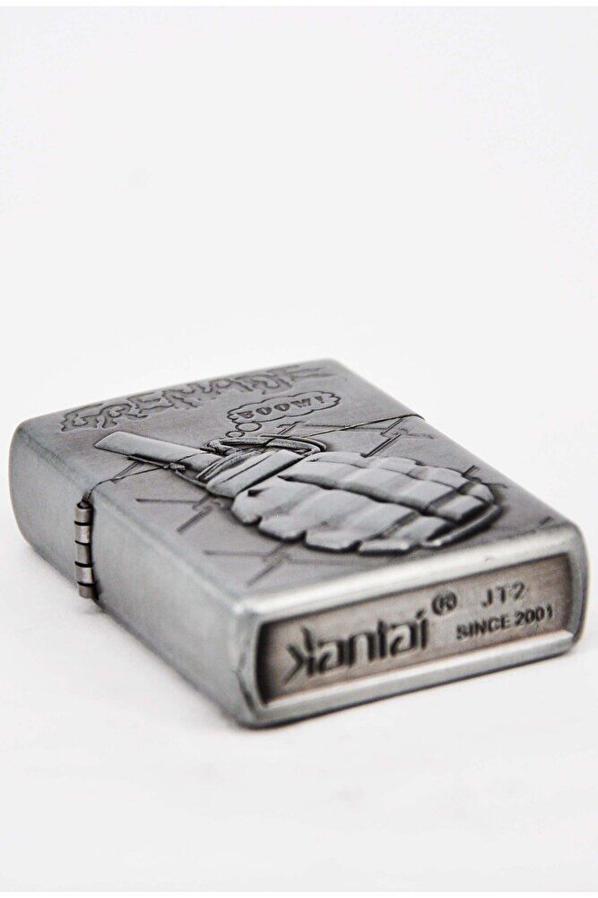 Gümüş Renk Benzinli Çakmak Şık Sade Tasarım SCA-002