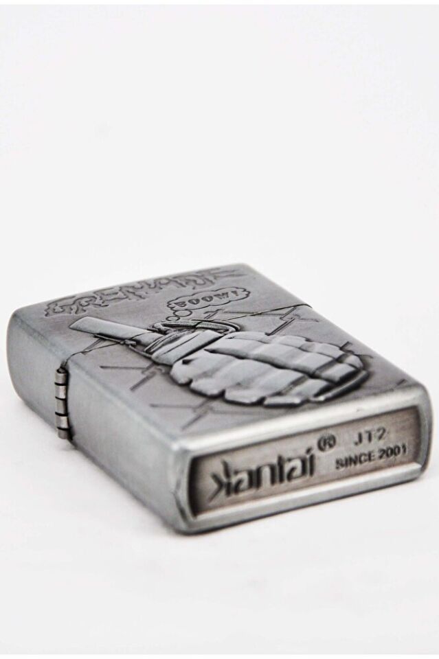 Gümüş Renk Benzinli Çakmak Şık Sade Tasarım SCA-002