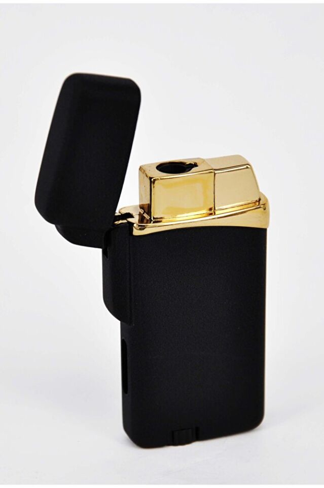 Siyah Klasik Şık Sade Gaz Ayarlı Hürmüzlü Şık Dayanıklı Hediyelik Çakmak