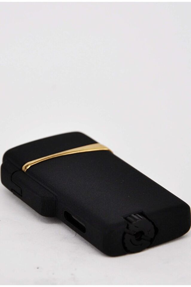 Siyah Klasik Şık Sade Gaz Ayarlı Hürmüzlü Şık Dayanıklı Hediyelik Çakmak