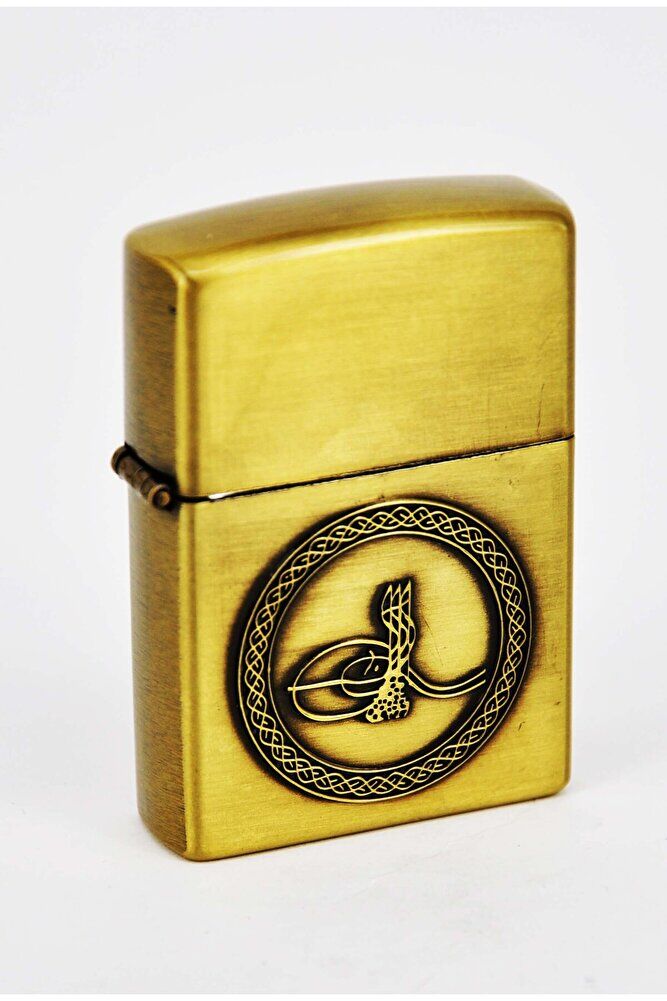 Bakır Renk Osmanlı Turalı Benzinli Çakmak Şık