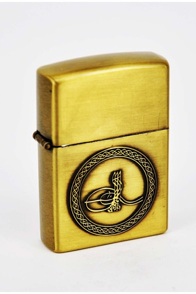 Bakır Renk Osmanlı Turalı Benzinli Çakmak Şık