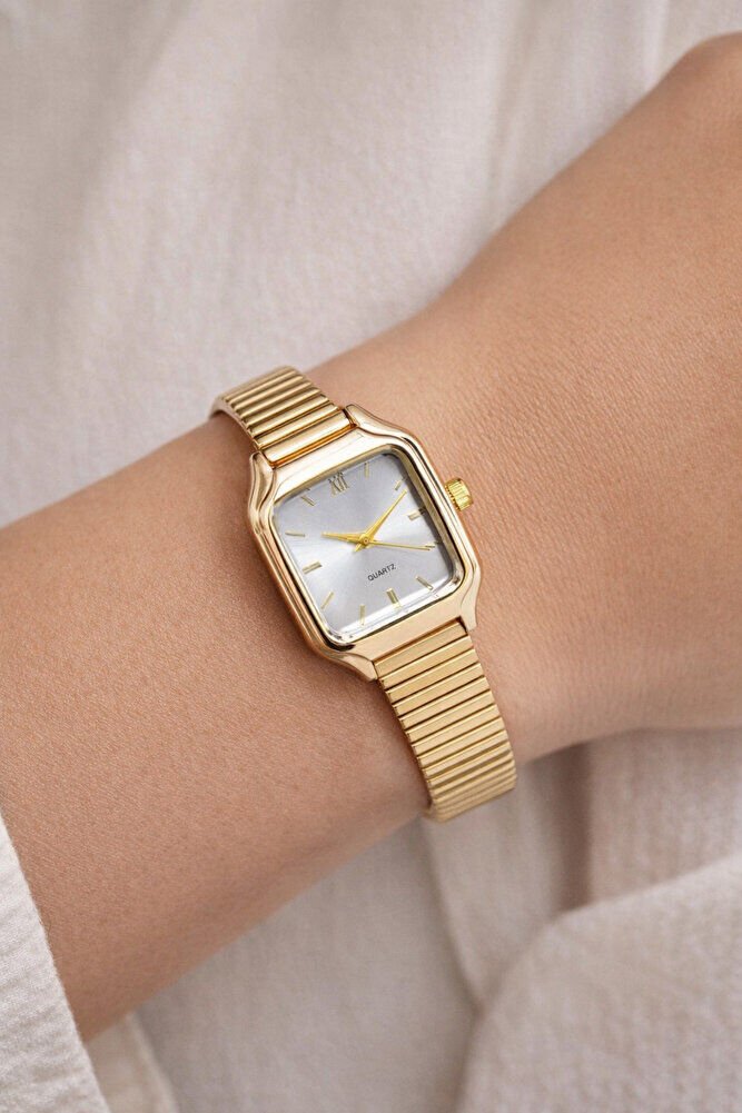 Gold Renk Roma Rakam Çelik Ayarlanabilir Kordon A Kalite Genç Kız Kadın Şık Zarif Kol Saati