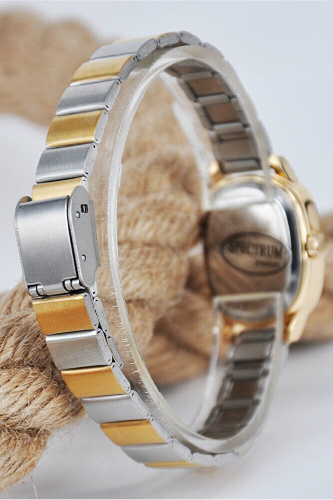 Altın Renk Oval Kasa Gümüş Altın Ayarlanır Kordon Roma Rakam Genç Kız Çift Renk Kadın Kol Saati