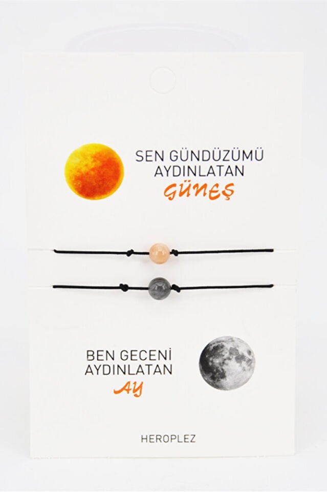 Güneş & Ay Kombin Genç Kız Kadın Erkek Bileklik Sevgili Arkadaş Bilekliği Ayarlanabilir Unisex