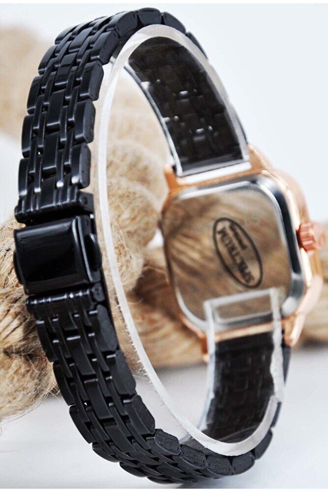 Bakır Renk Kasa Siyah Kadran Minimal Siyah Kordon Genç Kız Kadın Şık Klasik Analog Zarif Kol Saati