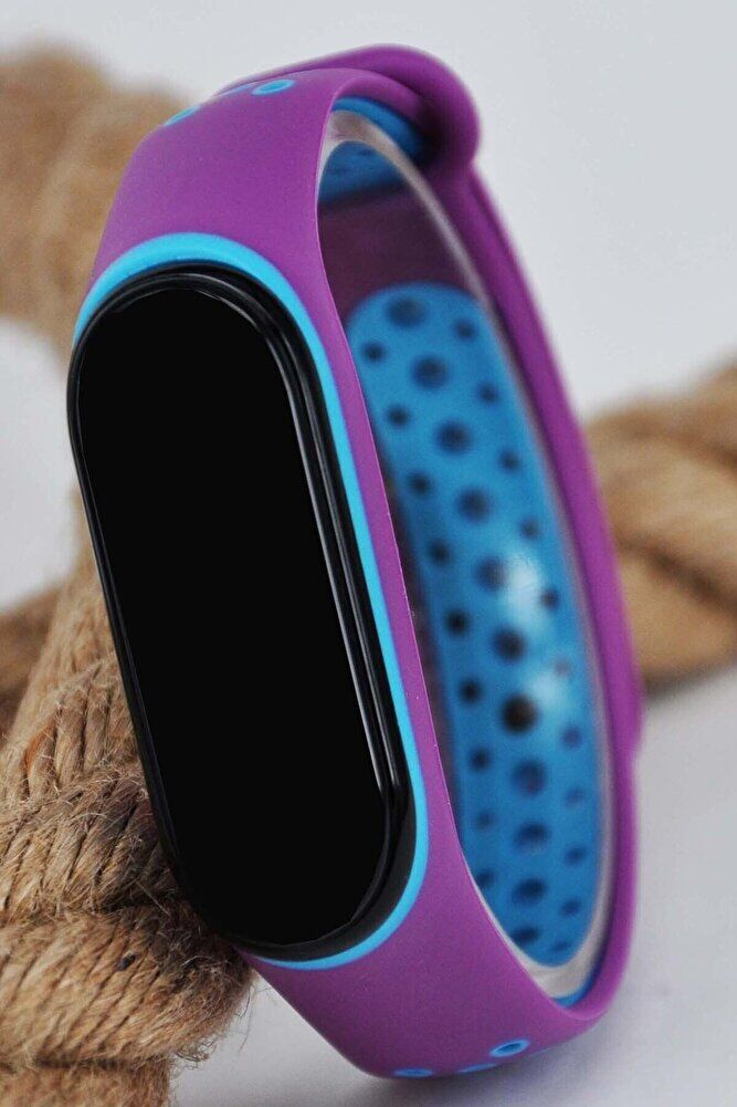 Mor Renk LED Dijital Su Geçirmez Ince Genç Kız Erkek Unisex Dokunmatik Kol Saati