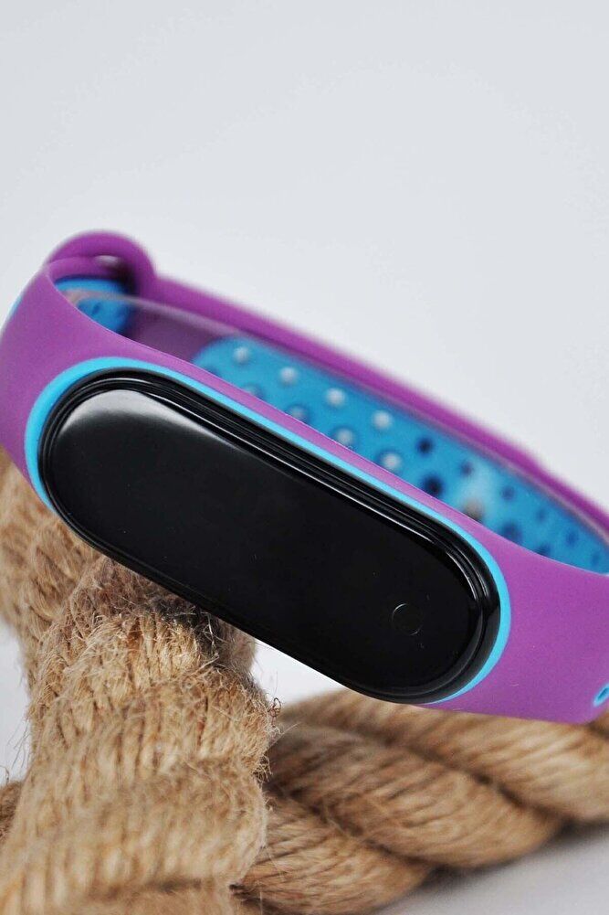 Mor Renk LED Dijital Su Geçirmez Ince Genç Kız Erkek Unisex Dokunmatik Kol Saati