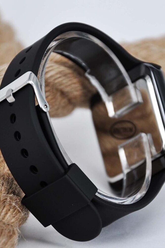 Siyah Silikon Kordonlu Led Dokunmatik Unisex Kol Saati Spor Modern Unisex Kol Saati Yeni Trend Model