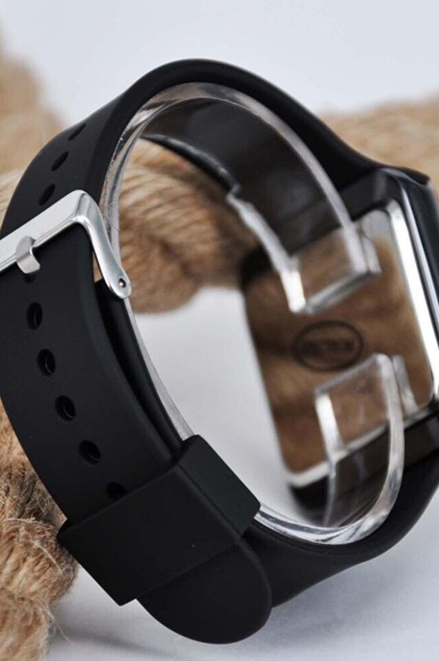 Siyah Silikon Kordonlu Led Dokunmatik Unisex Kol Saati Spor Modern Unisex Kol Saati Yeni Trend Model