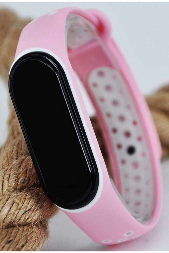 Dokunmatik Kadın Dijital LED Pembe Silikon Kordon Spor Genç Kız Kol Saati Modern Şık Hafif Trend