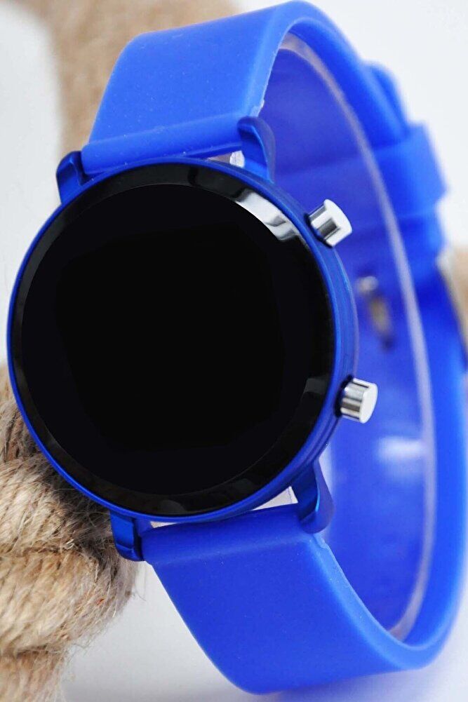 Mavi LED Dijital Kol Saati Silikon Kordonlu Unisex Modern Spor Kadın Erkek Çocuk Saat